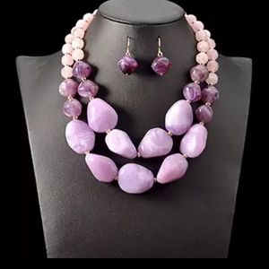 Resin Gem Statement Choker Set